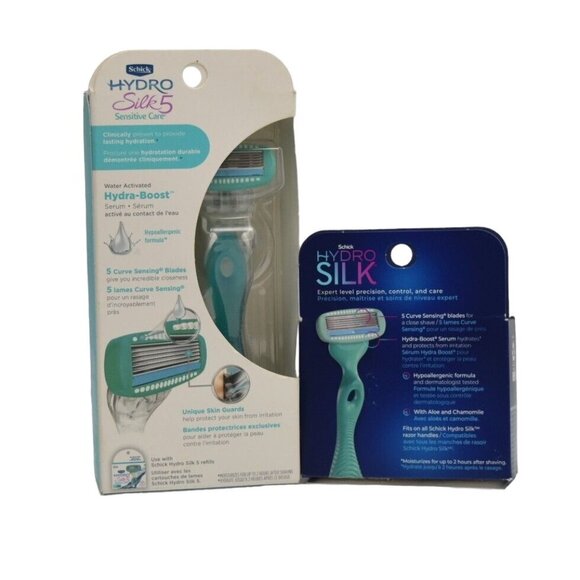 Schick Hydro Silk 5 Sensitive Care Razor Cartridges Bundle Hydra-Boost Serum 5 B - Picture 4 of 6